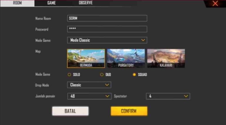 cara membuat custom room free fire