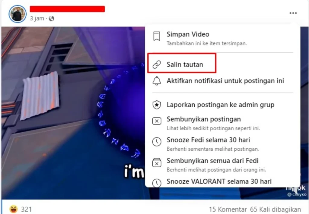 Cara Salin Link Video di Facebook