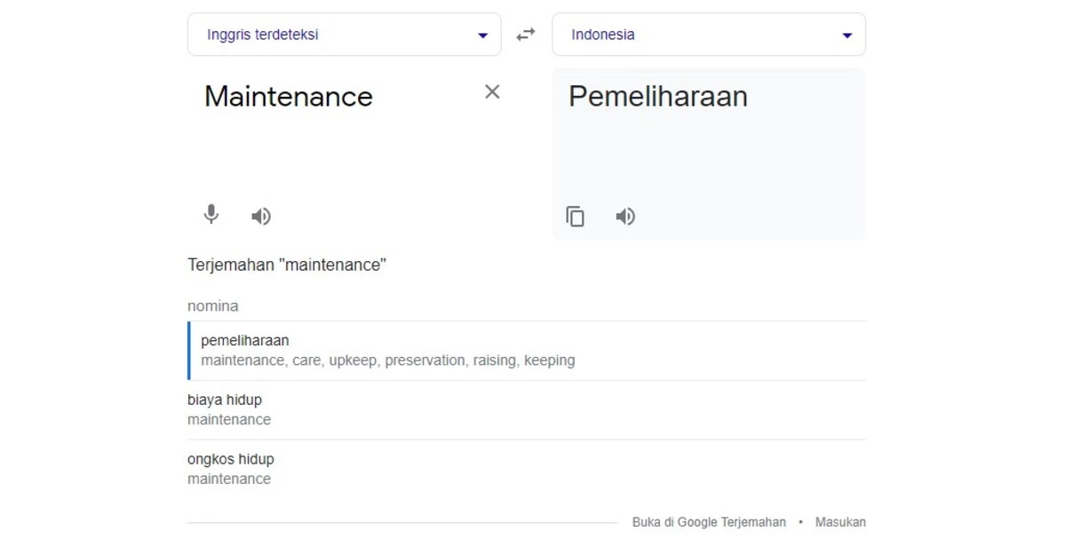 apa artinya maintenance