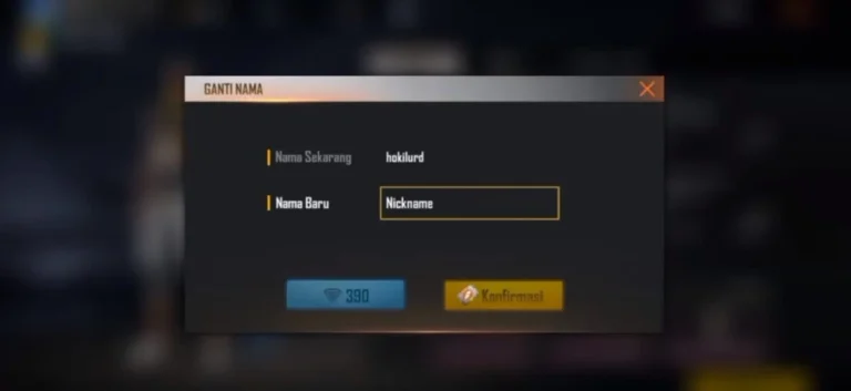 cara mengganti nickname free fire