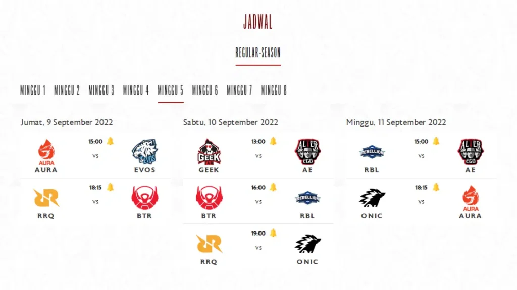 jadwal mpl s10 week 5