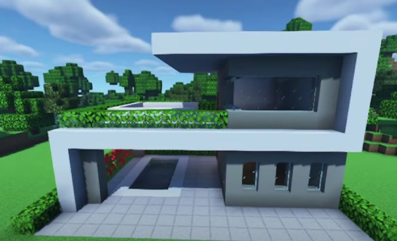 rumah minecraft modern simple